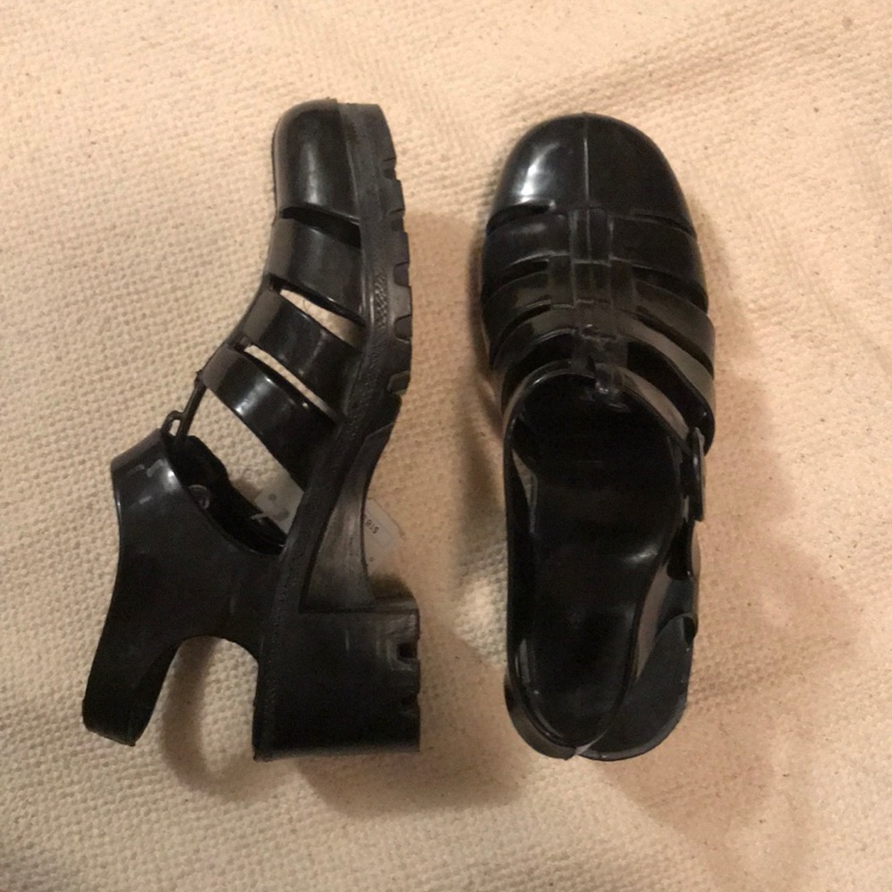 black jelly shoes W 8